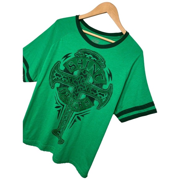 Lucky Tee Shirt Mens Saint Patricks Day Cross Celtic Irish Charm Green XL - Picture 2 of 8